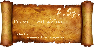 Pecker Szultána névjegykártya